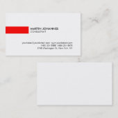 Modern stijlvol rood lijnzwart wit Visitekaartje (Voorkant / Achterkant)