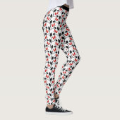 Modern stijlvol rood zwart Roos hips patroonyoga Leggings (Rechts)