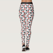 Modern stijlvol rood zwart Roos hips patroonyoga Leggings (Achterkant)