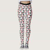 Modern stijlvol rood zwart Roos hips patroonyoga Leggings (Voorkant)