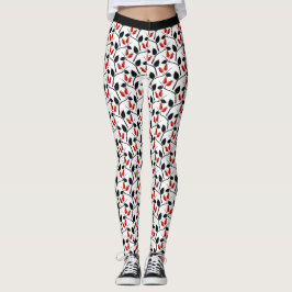 Modern stijlvol rood zwart Roos hips patroonyoga Leggings