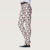 Modern stijlvol rood zwart Roos hips patroonyoga Leggings (Links)