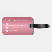 Modern stijlvol Roos Goud Geborsteld Metaal Monogr Bagagelabel (Achterkant horizontaal)