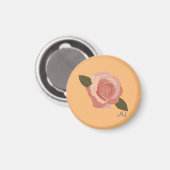  Modern Stijlvol Roos +Initialen Sinaasappel Magneet (Voorkant / Achterkant)