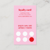 Modern Stijlvol Roos Rood Bold Hair Salon Klantenkaartje (Achterkant)