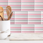 Modern stijlvol roze streep patroon tegeltje