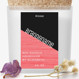 Modern Stijlvol Roze Zwart Twee Kleuren & Kaarsen Voedselcontainer Etiket