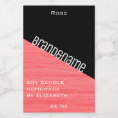 Modern Stijlvol Roze Zwart Twee Kleuren & Kaarsen Voedselcontainer Etiket (Enkel label)