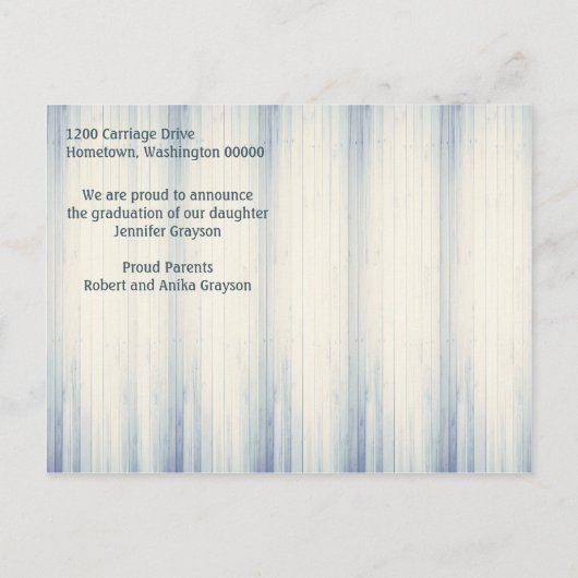 Modern Stijlvol Rustiek Hout Foto Afstuderen Aankondigingskaart (Achterkant)