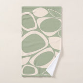 Modern stijlvol salie groen crème Abstract patroon Bad Handdoek (Handdoek)