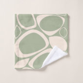 Modern stijlvol salie groen crème Abstract patroon Bad Handdoek (Wasdoekje)