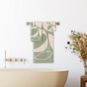 Modern stijlvol salie groen crème Abstract patroon Bad Handdoek