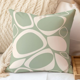 Modern stijlvol salie groen crème Abstract patroon Kussen