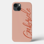 Modern Stijlvol Salmon Script Monogram Case-Mate iPhone Case (Achterkant)
