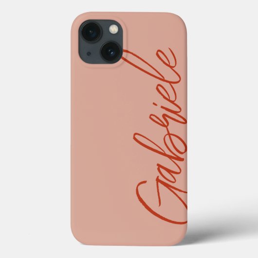 Modern Stijlvol Salmon Script Monogram Case-Mate iPhone Case (Achterkant)