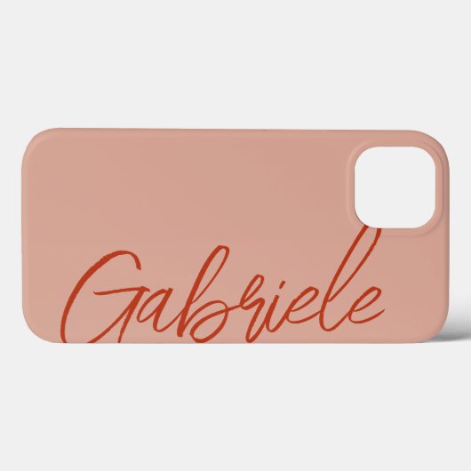 Modern Stijlvol Salmon Script Monogram Case-Mate iPhone Case (Achterkant (horizontaal))