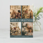 Modern Stijlvol Scandinavisch Groen Eenvoudige Ker Feestdagenkaart (Staand voorkant)