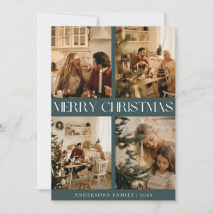 Modern Stijlvol Scandinavisch Groen Eenvoudige Ker Feestdagenkaart