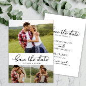 Modern stijlvol script 3 foto collage bruiloft save the date