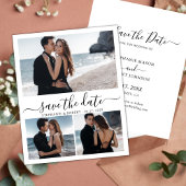 Modern stijlvol script 3 foto collage bruiloft save the date