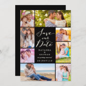 Modern stijlvol script 8 Multi Photo Save the Date Kaart (Voorkant / Achterkant)