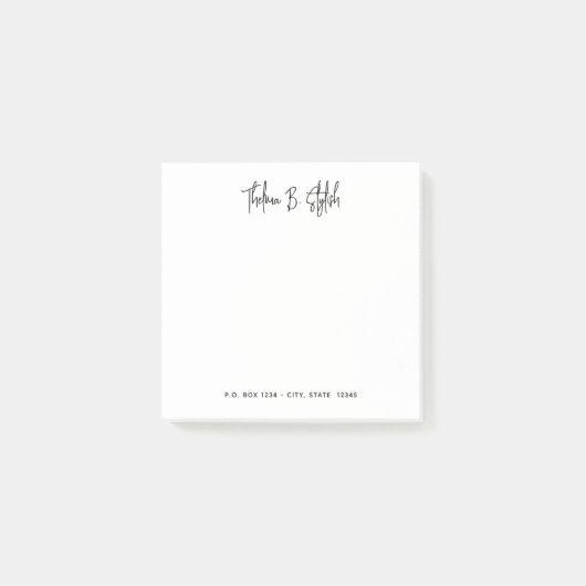 Modern Stijlvol script Aangepaste Post it Notes (Voorkant)