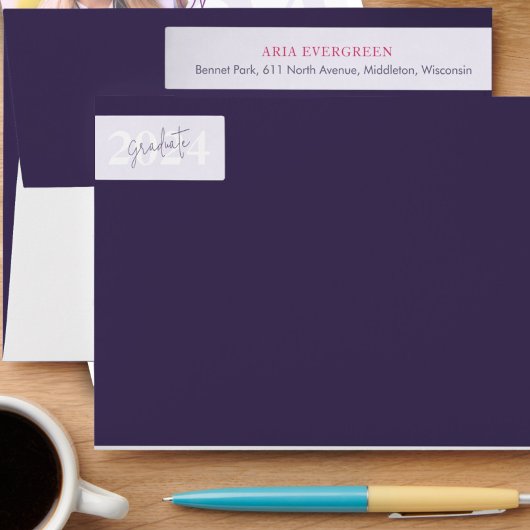 Modern stijlvol script Afstuderen retouradres