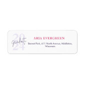 Modern stijlvol script Afstuderen retouradres Etiket (Voorkant)