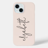 Modern stijlvol script blush roze Case-Mate iPhone case (Achterkant)