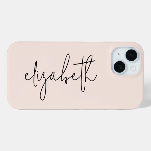 Modern stijlvol script blush roze Case-Mate iPhone case (Achterkant (horizontaal))