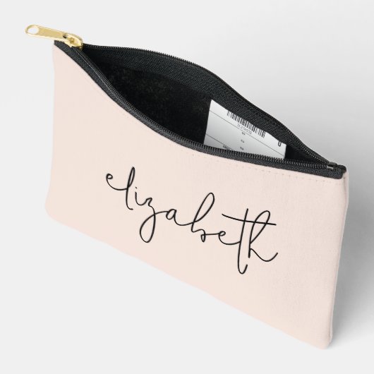 Modern stijlvol script blush roze etui (Open)