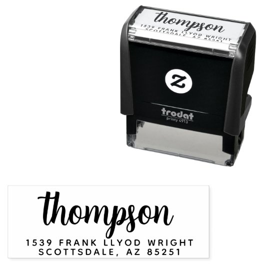 Modern stijlvol script bruiloft retour adres zelfinktende stempel (In situ)