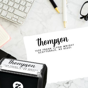 Modern stijlvol script bruiloft retour adres  zelfinktende stempel
