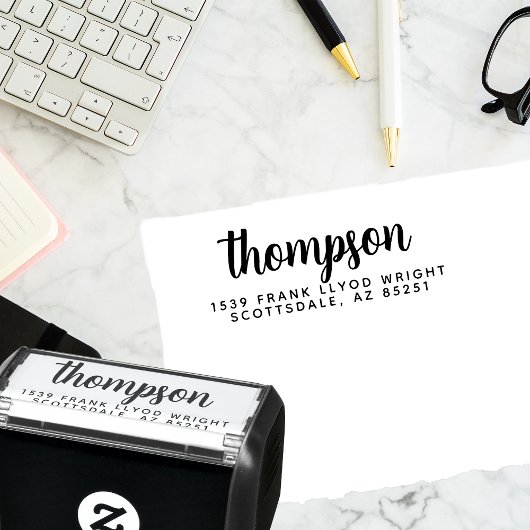 Modern stijlvol script bruiloft retour adres  zelfinktende stempel