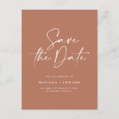 Modern stijlvol script elegant typografie bruiloft aankondigingskaart (Voorkant)