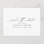 Modern stijlvol script elegant typografie bruiloft aankondigingskaart (Voorkant)