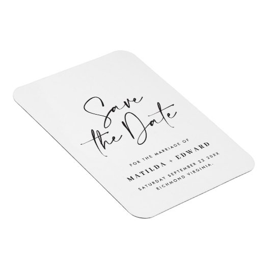 Modern stijlvol script elegant typografie bruiloft magneet (Rechterzijde)