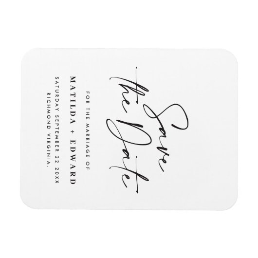 Modern stijlvol script elegant typografie bruiloft magneet (Horizontaal)