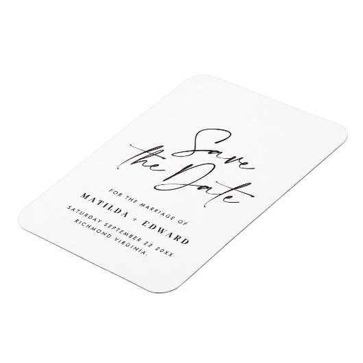 Modern stijlvol script elegant typografie bruiloft magneet (Linkerzijde)