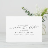 Modern stijlvol script elegant typografie bruiloft save the date (Staand voorkant)