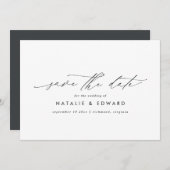 Modern stijlvol script elegant typografie bruiloft save the date (Voorkant / Achterkant)