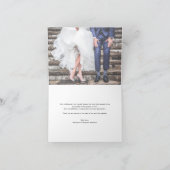 Modern stijlvol script foto bruiloft bedankt notitiekaartje (Binnen)