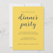 Modern stijlvol script helder geel diner partij kaart (Voorkant)