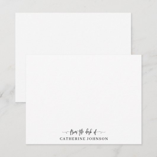 Modern stijlvol script op het bureau van de naam z notitiekaartje (Voorkant / Achterkant)