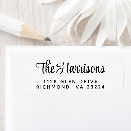 Modern stijlvol Script Return-adres Etiket (Insitu)