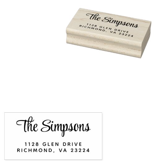 Modern stijlvol Script Return-adres Rubberstempel (Gestempeld)