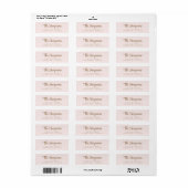 Modern stijlvol script roze gouden retouradres etiket (Full Sheet)
