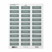Modern Stijlvol Script Sage Groen Retouradres Etiket (Full Sheet)