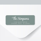 Modern Stijlvol Script Sage Groen Retouradres Etiket