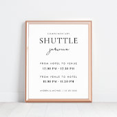 Modern stijlvol script shuttle service trouwbord poster
